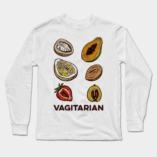 Vagitarian papaya durian strawberry funny gift Long Sleeve T-Shirt